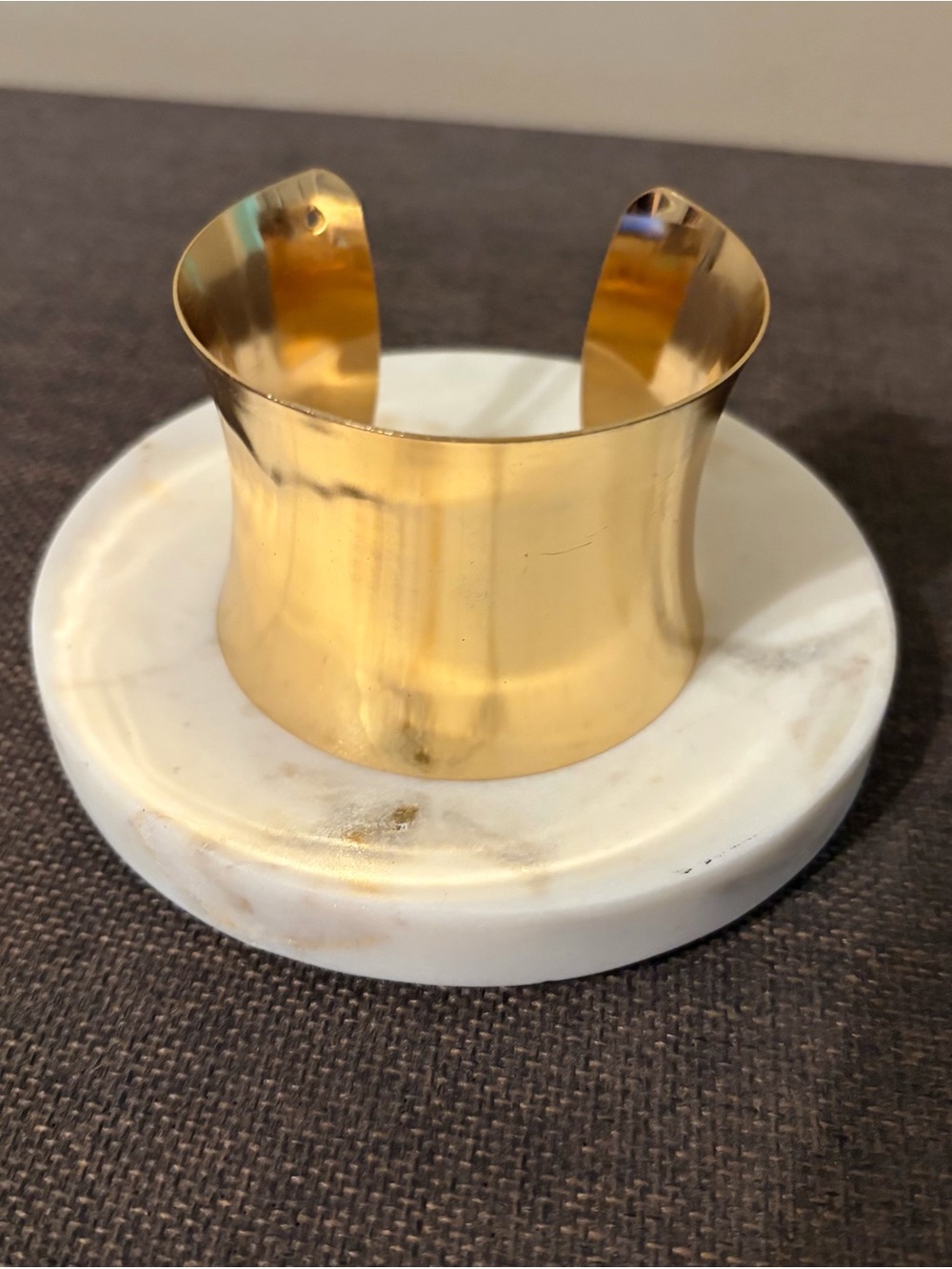 Gold Wide Metal Cuff Bracelet - Women Accessories